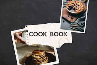 design cookbook for your event and cook program, church and anniversary