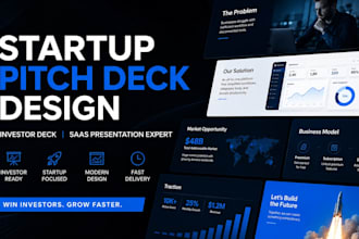 startup pitch design, investor deck, saas presentation