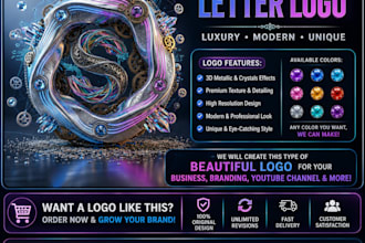 design a modern futuristic 3d logo with luxury style