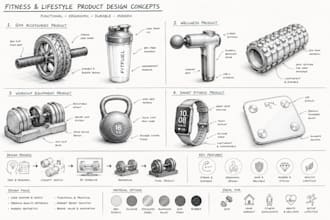design modern fitness, gym, wellness, lifestyle industrial products design