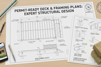 design permit ready deck blueprints and framing layouts