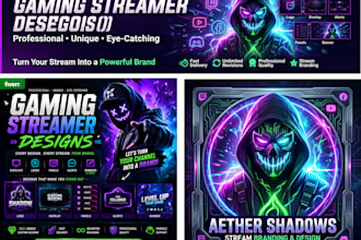 design premium twitch youtube and gaming branding