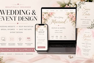 wedding website rsvp invitation bridal shower save the date event design