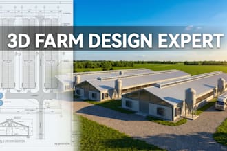design 3d cgi poultry farm chicken layout broiler layer house livestock shed
