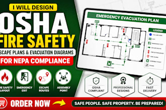 design osha fire safety, escape plans and evacuation diagram for nepa compliance