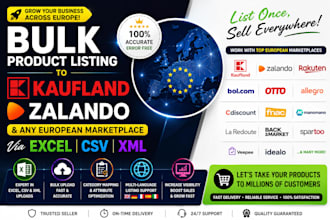 bulk product listing to kaufland zalando, any european marketplace via csv excel