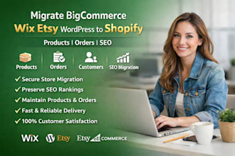 bigcommerce wix etsy wordpress to shopify migration product and order migration