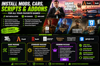 install gta v mods, cars, scripts, addons ck3, bg3, hoi4 and garry s mod support