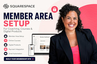 setup squarespace member area for coaching, online learning, digital product