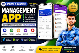 develop school and academy management app with admin panel