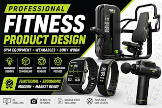 do a professional gym equipment, wearables and body worn fitness products design