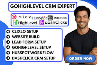 setup gohighlevel dashclick clixlo website leads form intercom hubspot workflow