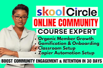 setup skool community for beauty coaching online course and community manager