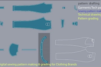 do PDF sewing pattern, grading to garments or clothing store