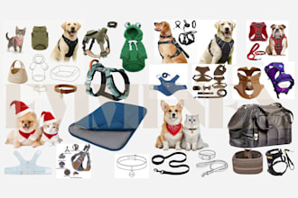 do pet accessories tech pack for collar, leash, harness, pet clothing, bed, bag