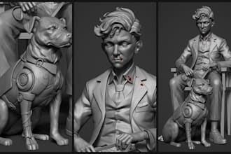 sculpt a 3d character, creature, or action figure in zbrush or blender