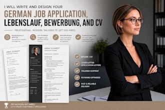write and design your german job application, lebenslauf, bewerbung, and CV