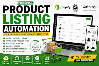 do shopify product listing automation, bulk upload and tiktok shop sync