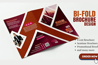 design modern event brochure, bifold trifold brochure, seminar promotional flyer
