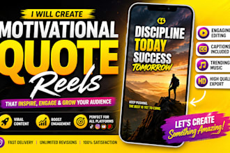 design engaging tiktok motivational quote videos, instagram, youtube reels
