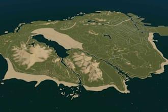 create a custom cities skylines map with realistic terrain and layout