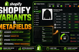 fix shopify product variants and setup metafields for accurate inventory data