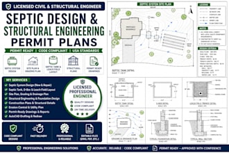 provide septic design and structural engineering permit plans