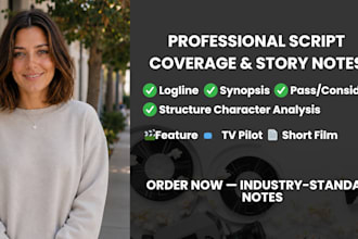 provide professional script coverage and story notes for your screenplay