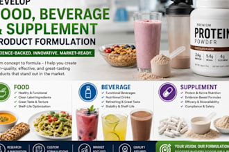 develop food, beverage and supplement product formulation, protein powder recipe