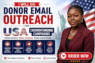 do donor email outreach for USA crowdfunding campaigns gofundme kickstarter