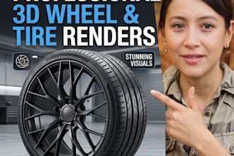 do stunning 3d wheels and tire product renders