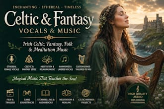 produce irish celtic, ethereal vocal, meditation music, fantasy, celtic music