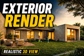 create realistic exterior 3d rendering for your house