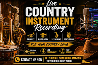 record trumpet flugelhorn saxophone and percussion for your country song