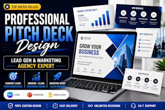design a pitch deck for lead gen agency, marketing firm, and service businesses
