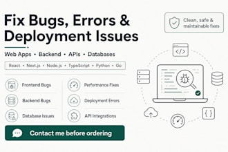 fix bugs and optimize your react, nextjs, nodejs, or backend app
