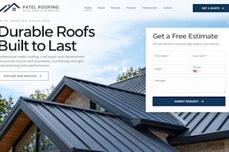 design wix roofing contractor website roof repair metal roofing website