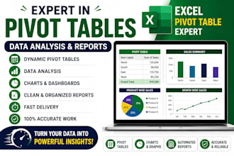 create excel pivot tables, charts, reports and data analysis