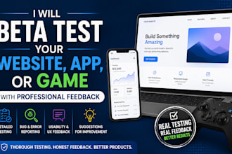 beta test your website, app, or game with professional feedback