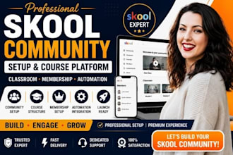 setup skool community classroom membership and online course platform management