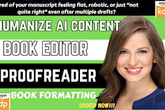 edit your ai humanization, horror, romantasy novel, litrpg and cozy fantasy