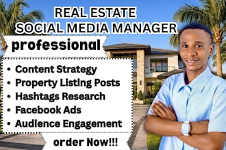 be your social media marketing manager for property reels content and realtor