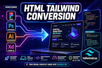 convert figma to html or react with tailwind css