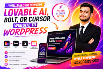 build or convert lovable ai, bolt, or cursor website to wordpress