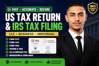 do US tax return, irs tax filing, llc, 1120, 1065, 5472 and bookkeeping