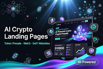 ai crypto landing page, token presale website, web3 website design, defi website