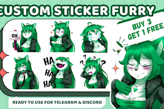 draw furry stickers, emotes for telegram discord twitch whatsapp
