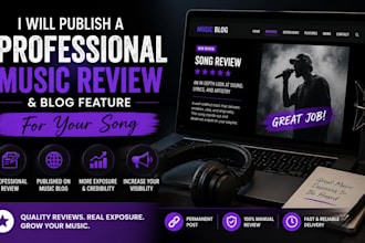 publish a professional review and blog feature for your song