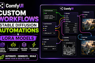 build custom comfyui workflows, stable diffusion automations, and lora mode