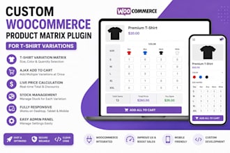 create custom woocommerce product matrix plugin for t shirt variations
